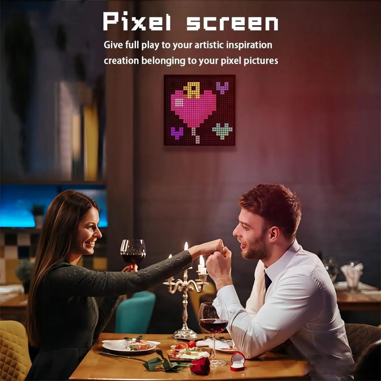 Smart Pixel Display LED Matrix Screen APP DIY Animation Art Picture Dispaly For Kids Gift Gaming Room Store Window Dispaly Decor