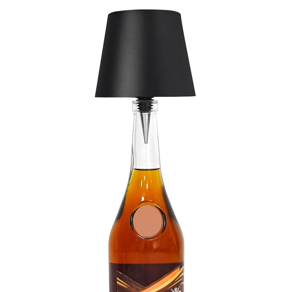 LED Table Lamp Rechargeable Stepless Dimming Metal Dimmable Bottle Lamp Wine Bottle Decorative Light for Family Restaurant & Bar