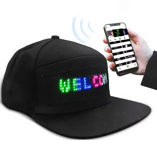 LED Hat Light Up Baseball Cap USB Battery Rechargeable Glow in The Dark Party Flashing APP Edit LED Hat Luminous Baseball Hat