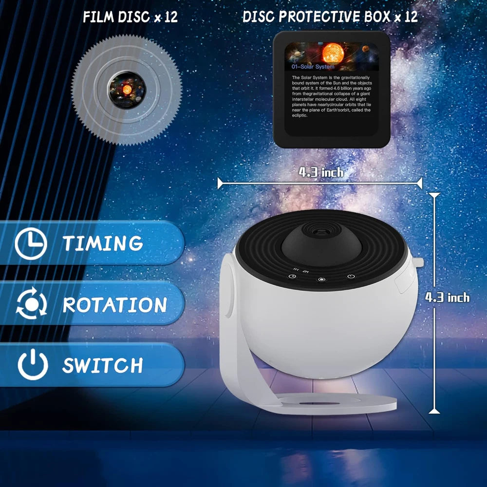 Star Projector Galaxy Light 12 in 1 Planetarium 360° Rotating Aurora Night Light Lamp for Bedroom Starry Sky Kids Adult Gift