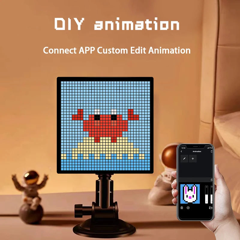 Smart Pixel Display LED Matrix Screen APP DIY Animation Art Picture Dispaly For Kids Gift Gaming Room Store Window Dispaly Decor