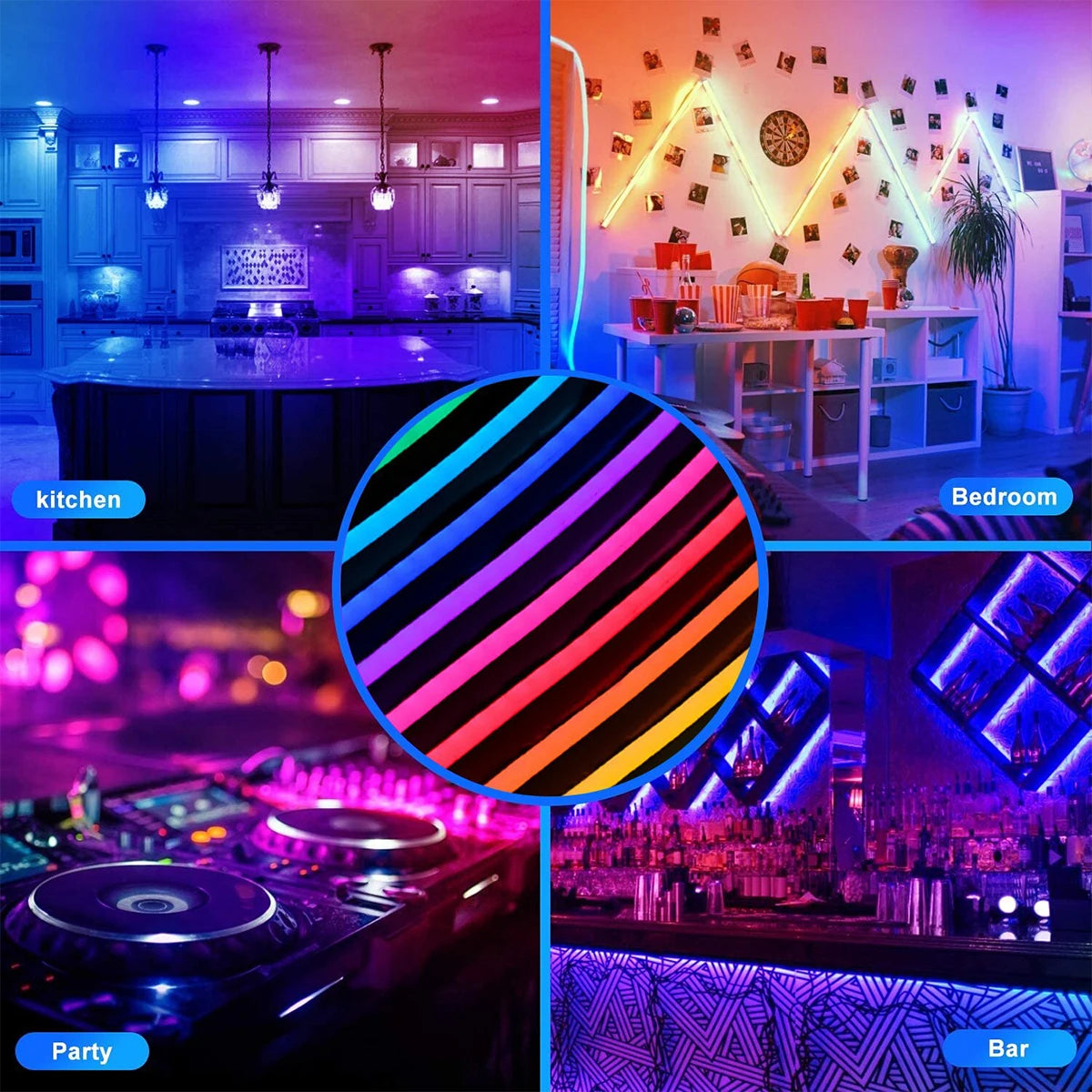 3M/5M RGB Remote Control LED Neon Light USB Flexible Waterproof Neon Light Strip for Party Bedroom Neon Light Decoration Light