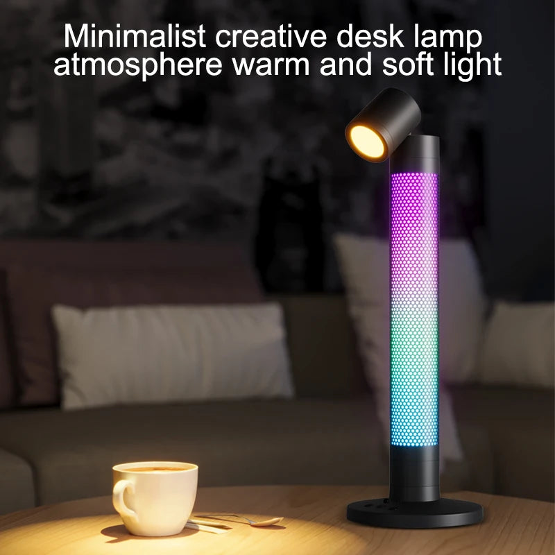 Smart Reading Table Lamp Tuya RGB Atmosphere Lamp Bedside Night Light Remote Control Voice Desk Lamp for Bedroom Study Decorate