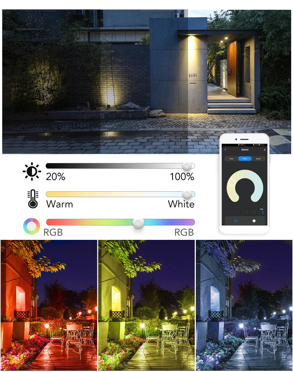 TUYA RGB Floodlight Smart APP Voice Control RGBCW CCT 3000-6500K 30W 50W 100W 220V AC For Garden Party Outdoor Lighting