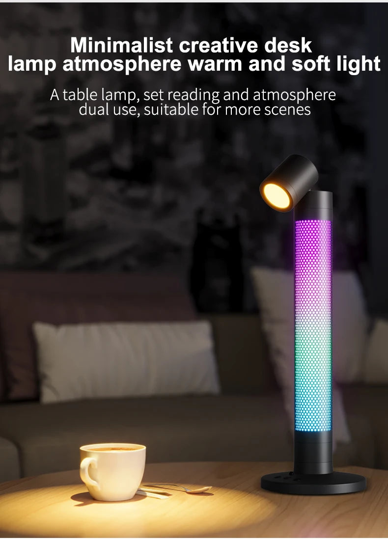 Smart Reading Table Lamp Tuya RGB Atmosphere Lamp Bedside Night Light Remote Control Voice Desk Lamp for Bedroom Study Decorate