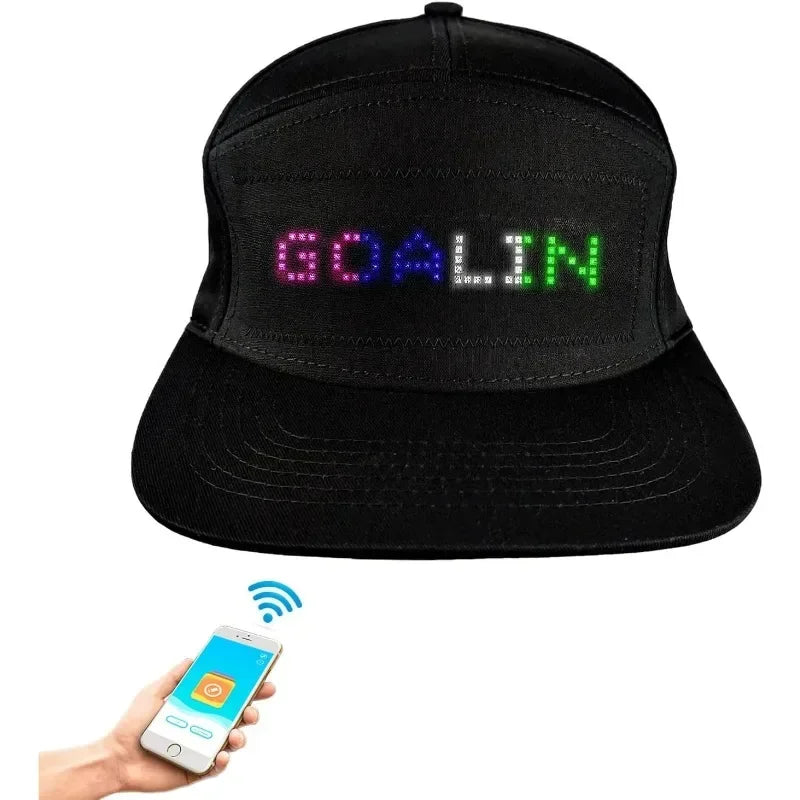 LED Hat Light Up Baseball Cap USB Battery Rechargeable Glow in The Dark Party Flashing APP Edit LED Hat Luminous Baseball Hat