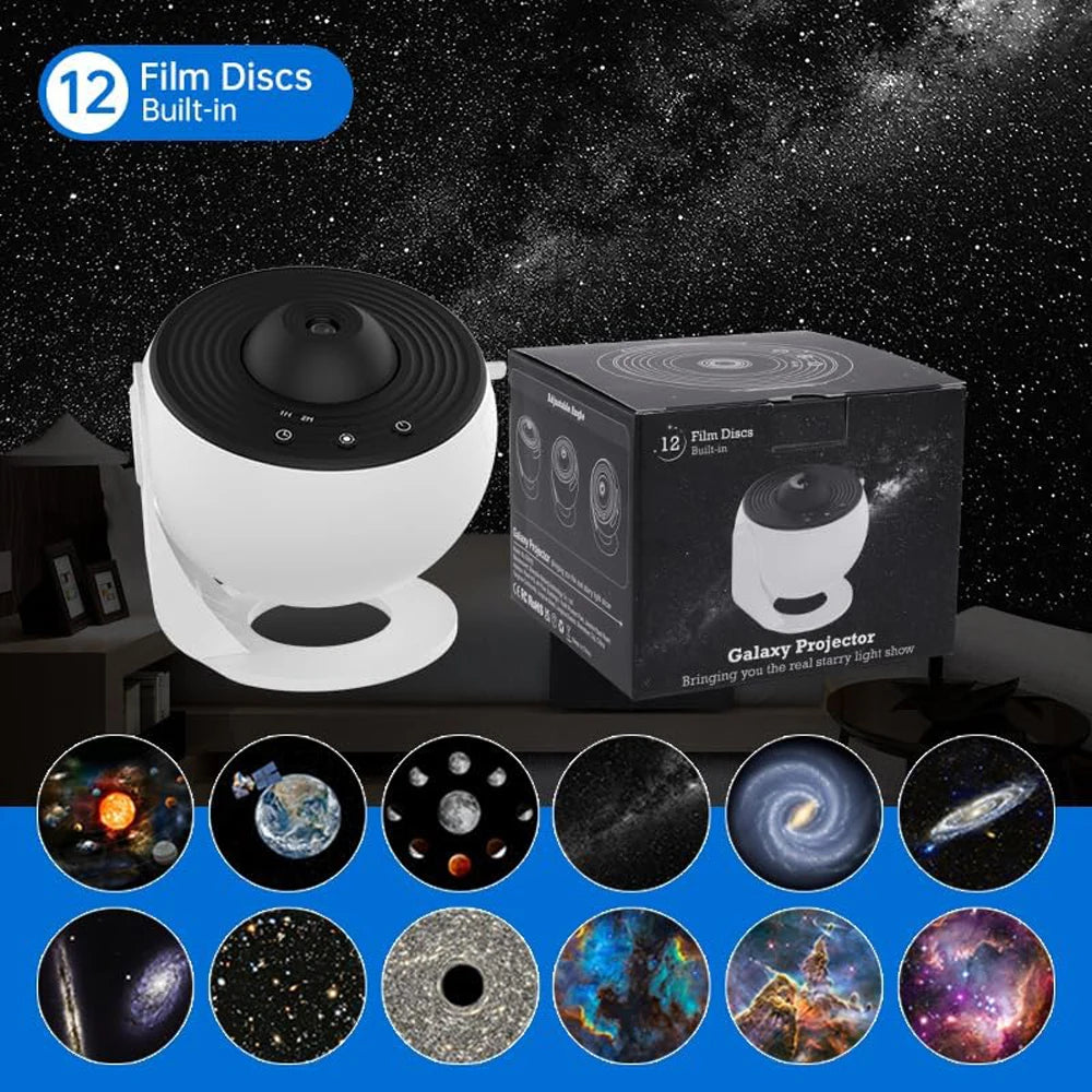 Star Projector Galaxy Light 12 in 1 Planetarium 360° Rotating Aurora Night Light Lamp for Bedroom Starry Sky Kids Adult Gift