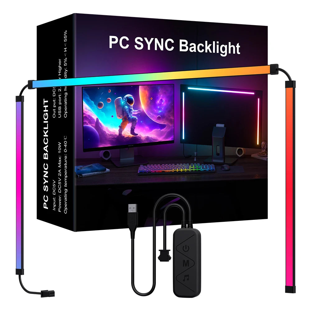 Gaming Lights Strip Monitor Backlight RGB Color Sync Light Strip Smart Control LED Display Sync PC Atmosphere Screen DIY Lamp