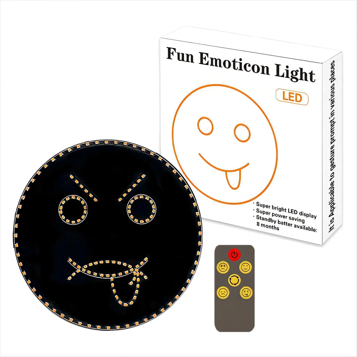 Fun Emoticon Light with Remote Facial Expression Light Car LED Funny Window Sign Light Accessories for Car Truck