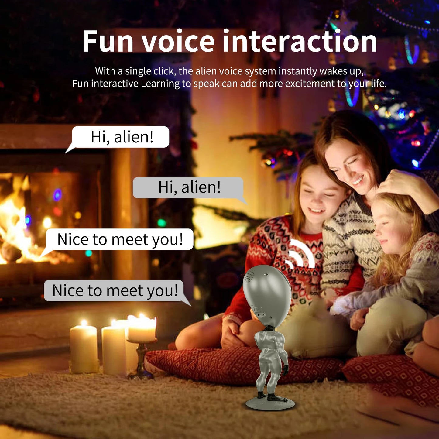 Maetff AlienSun Light Voice Interactive Sky Projection Light for Bedroom Decoration Atmosphere Projection Light Birthday Gift